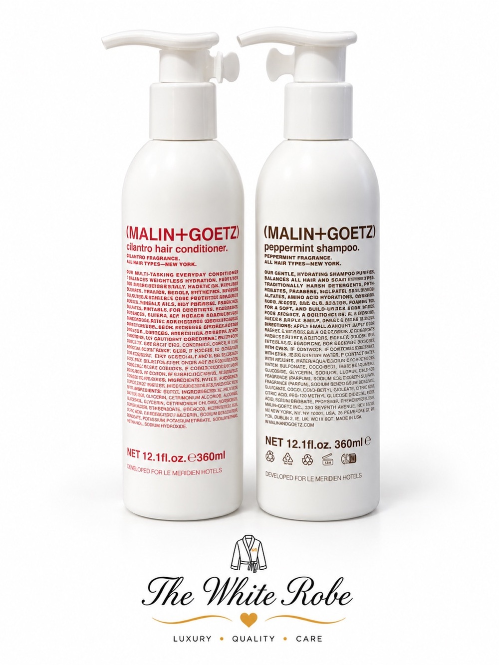Italian MALIN+GOETZ Shampoo & Conditioner Set | Full Size | Hotel Exclusive - Picture 1 of 7